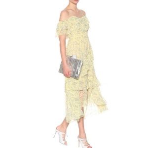 Ulla Johnson Yellow Floral Midi Dress